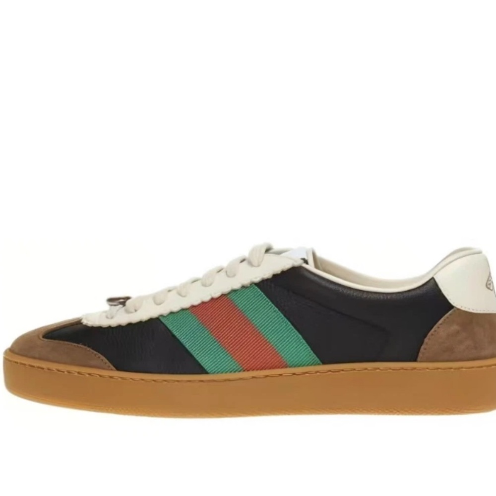 ⭐️GUCCI ✨G74 low-top sneakers. Brand NEW IN BOX Men's Navy and Brown Sneakers - Picture 2 of 7